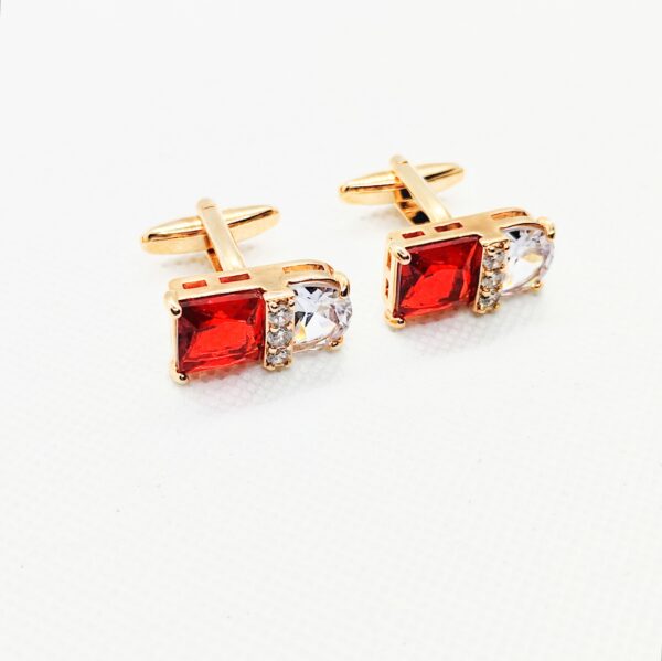 Red Square Crystal Cufflinks