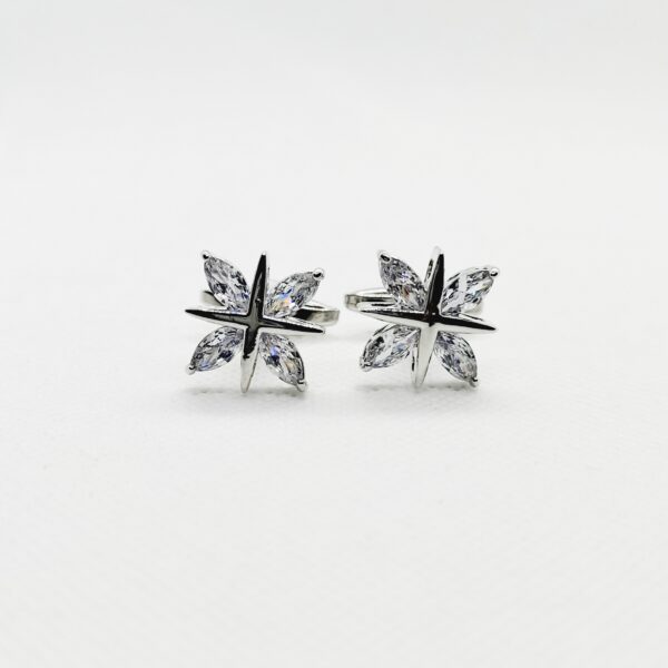 Diamond Flower Ring Cufflinks