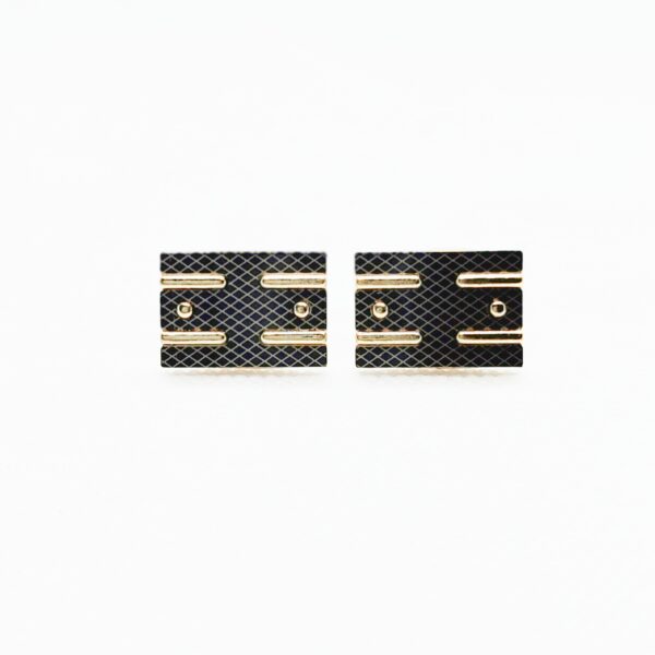 Stylish Black Stone Cufflink - Image 2