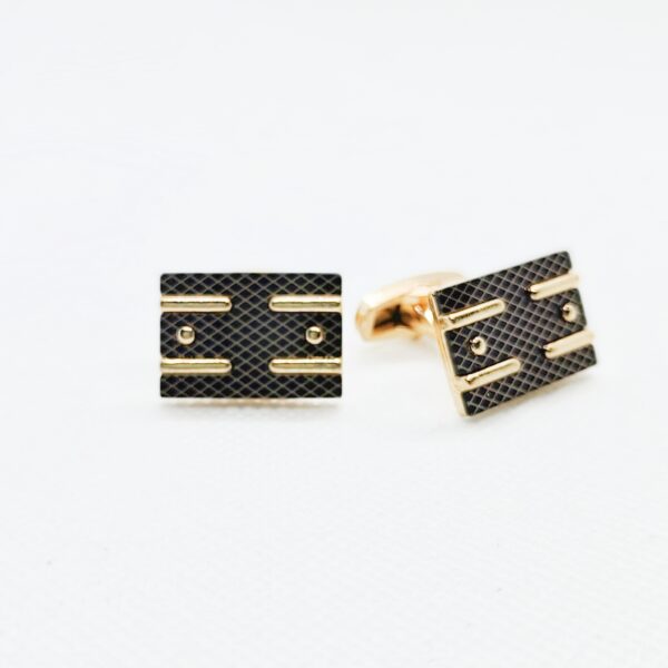 Stylish Black Stone Cufflink - Image 3