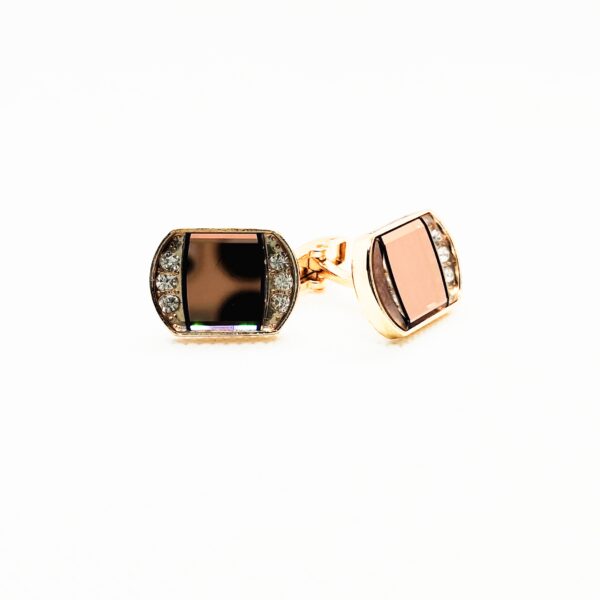 Elegant Square Black Crystal Cufflinks - Image 2