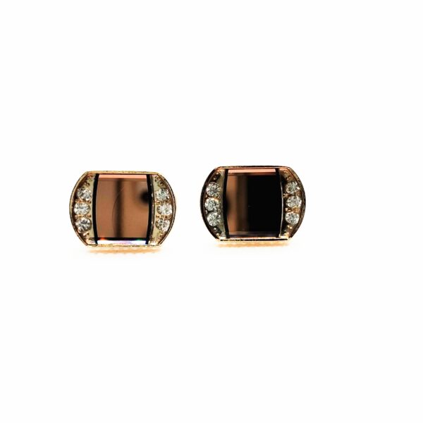 Elegant Square Black Crystal Cufflinks - Image 3