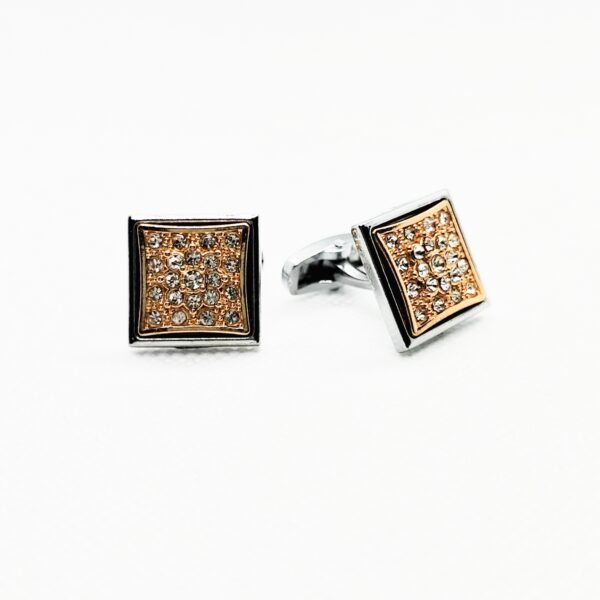 Square Crystal cufflinks - Image 2