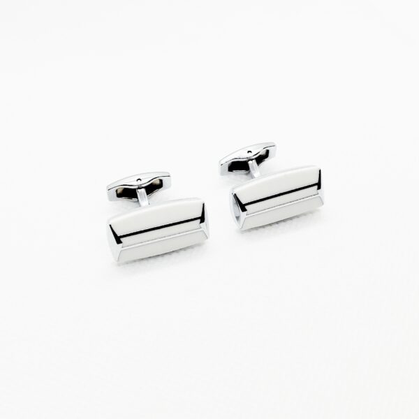 Dual White Ice Cateye Silver Cufflinks