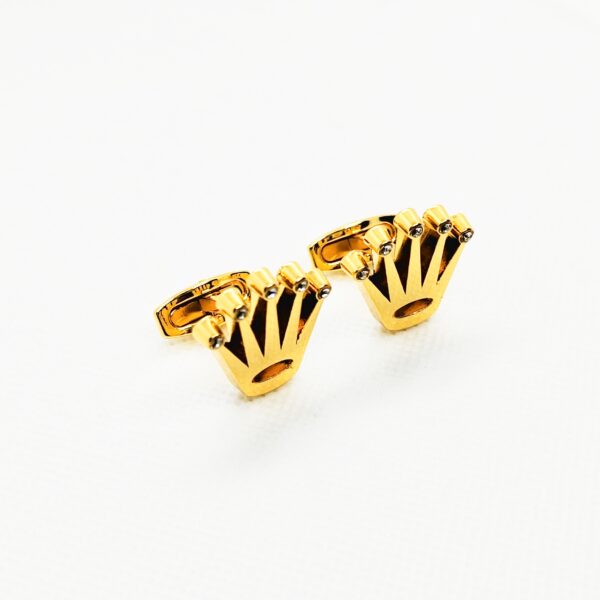Golden Rolex Crown Cufflinks - Image 2