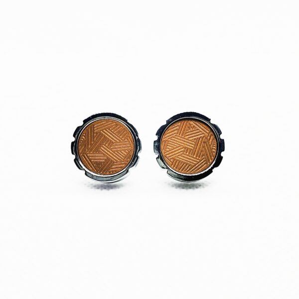 Patterned Brown Cufflinks - Image 2