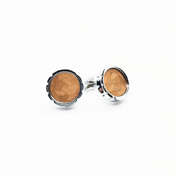 Patterned Brown Cufflinks - Image 3