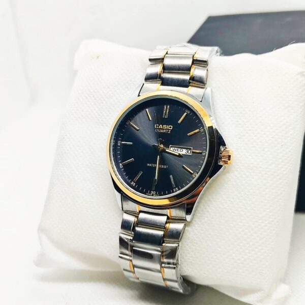Casio Analog Watch for Men | Black with Silver Tone - Image 2